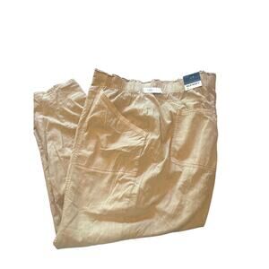 NWT Old Navy Plus Size Women's Tan Pants Cotton/Rayon Pockets Elastic Waist 4X